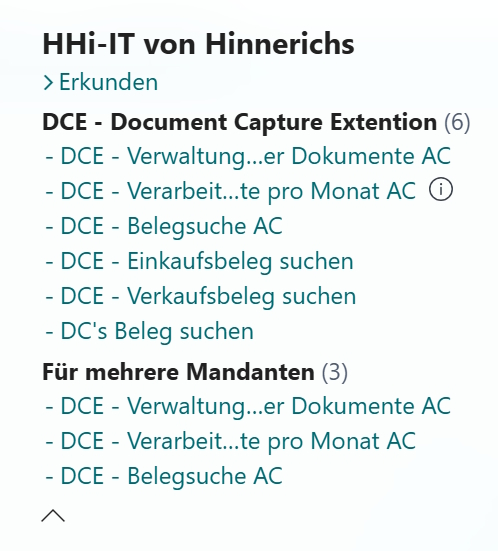 DCE-Erweiterung auf der Seite im Rollen-Explorer